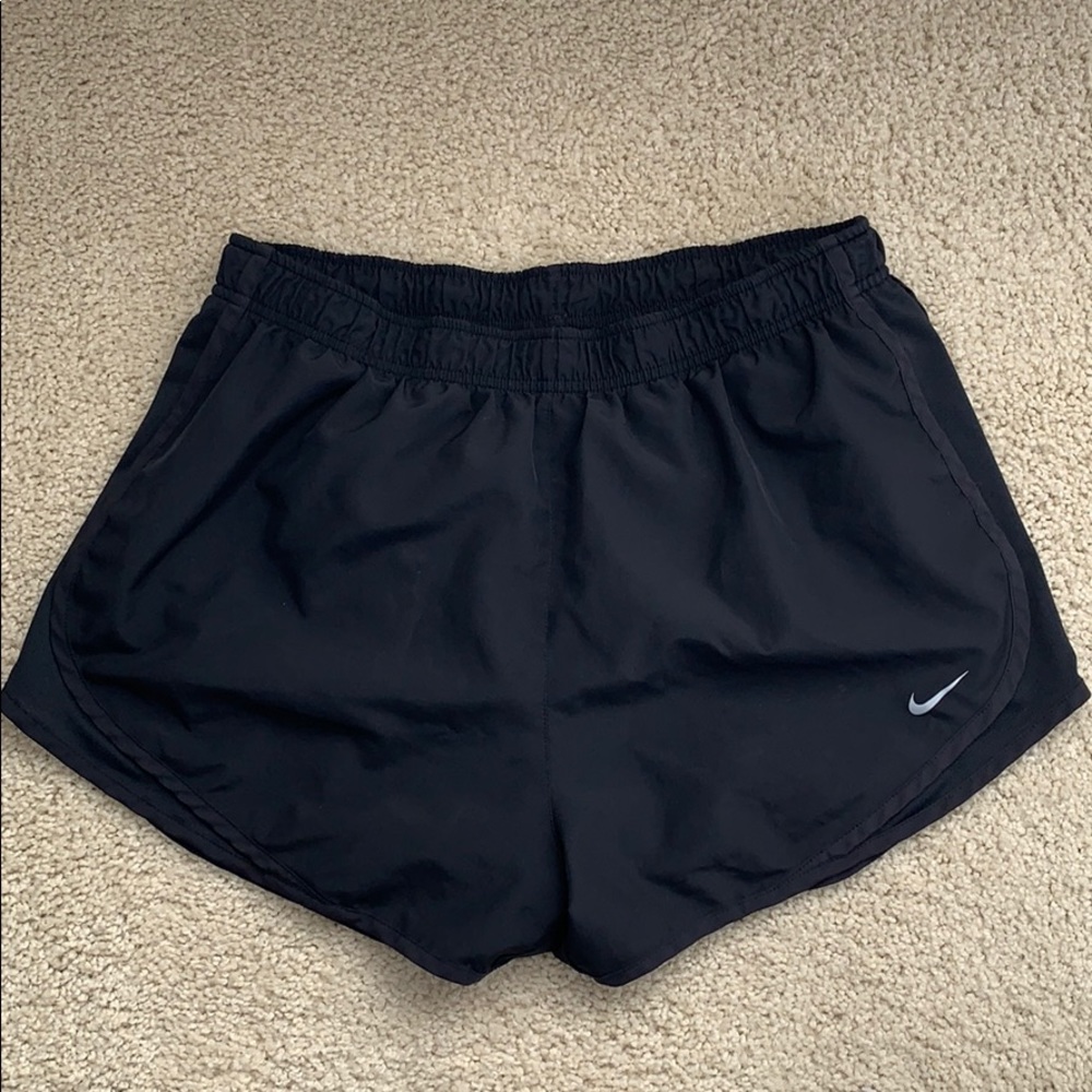 All-black Nike running shorts